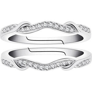 925 Sterling Silver Infinity Double  Wrap Ring Guard Enhancer Wedding